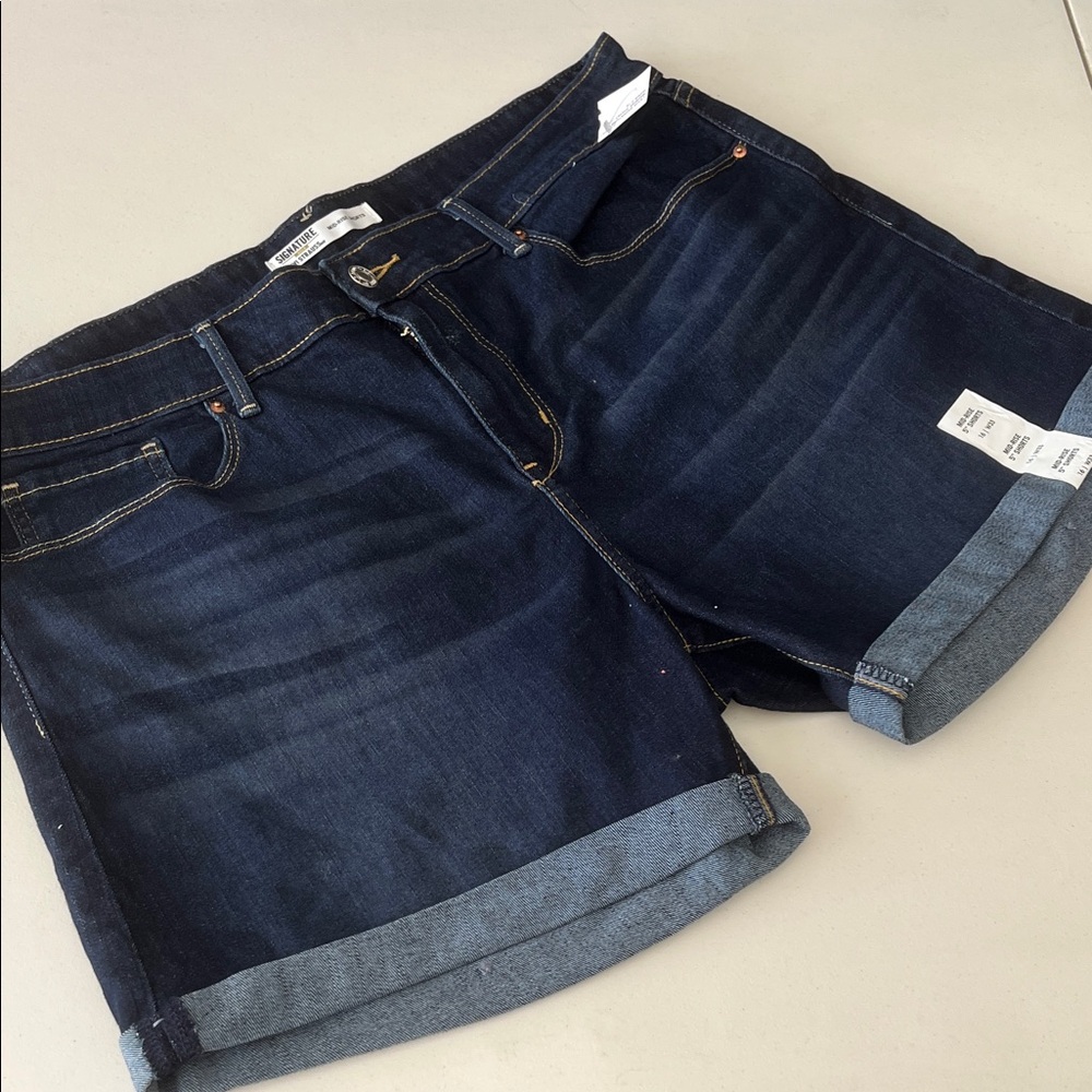 #2912 NWT LEVIS Dark Blue Denim Cuffed Shorts